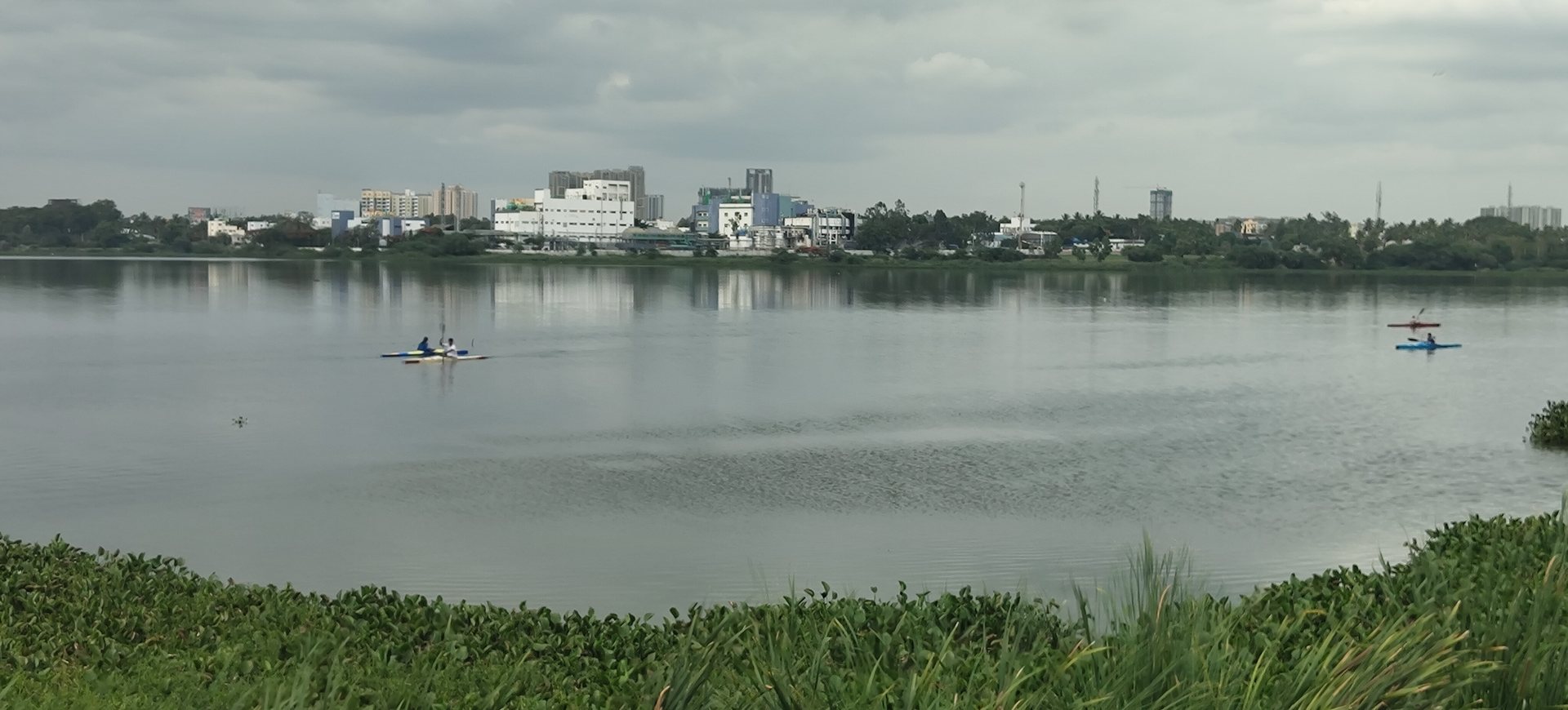 Kayakers on the lake at Seegehalli