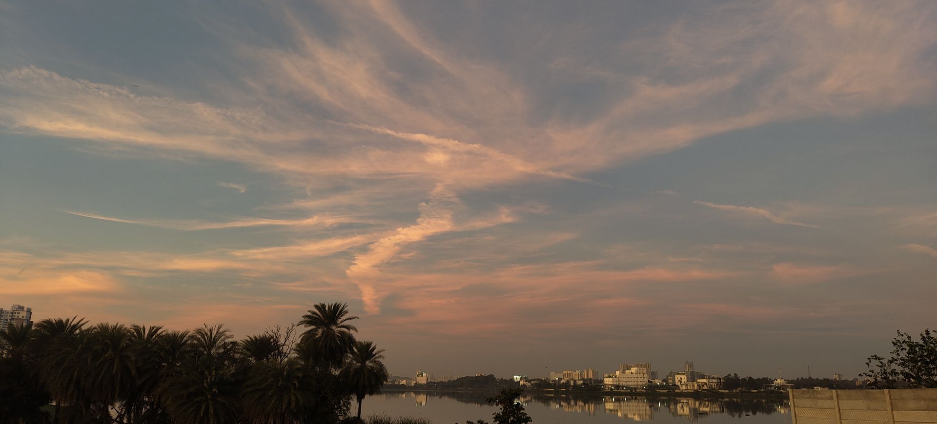 The lake at sunset